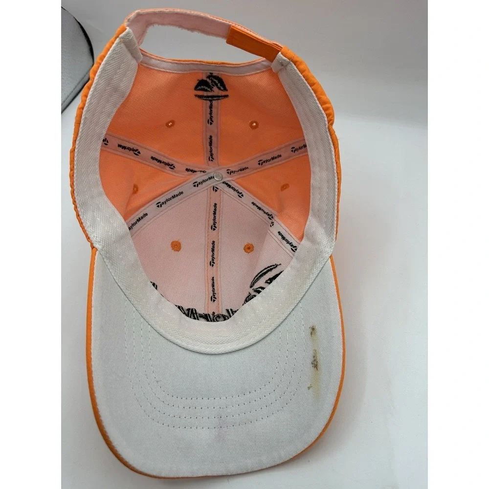 TaylorMade R15 Hat Mens Orange Golf Cap Adjustable Strapback Logo Pin